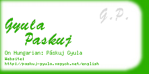 gyula paskuj business card